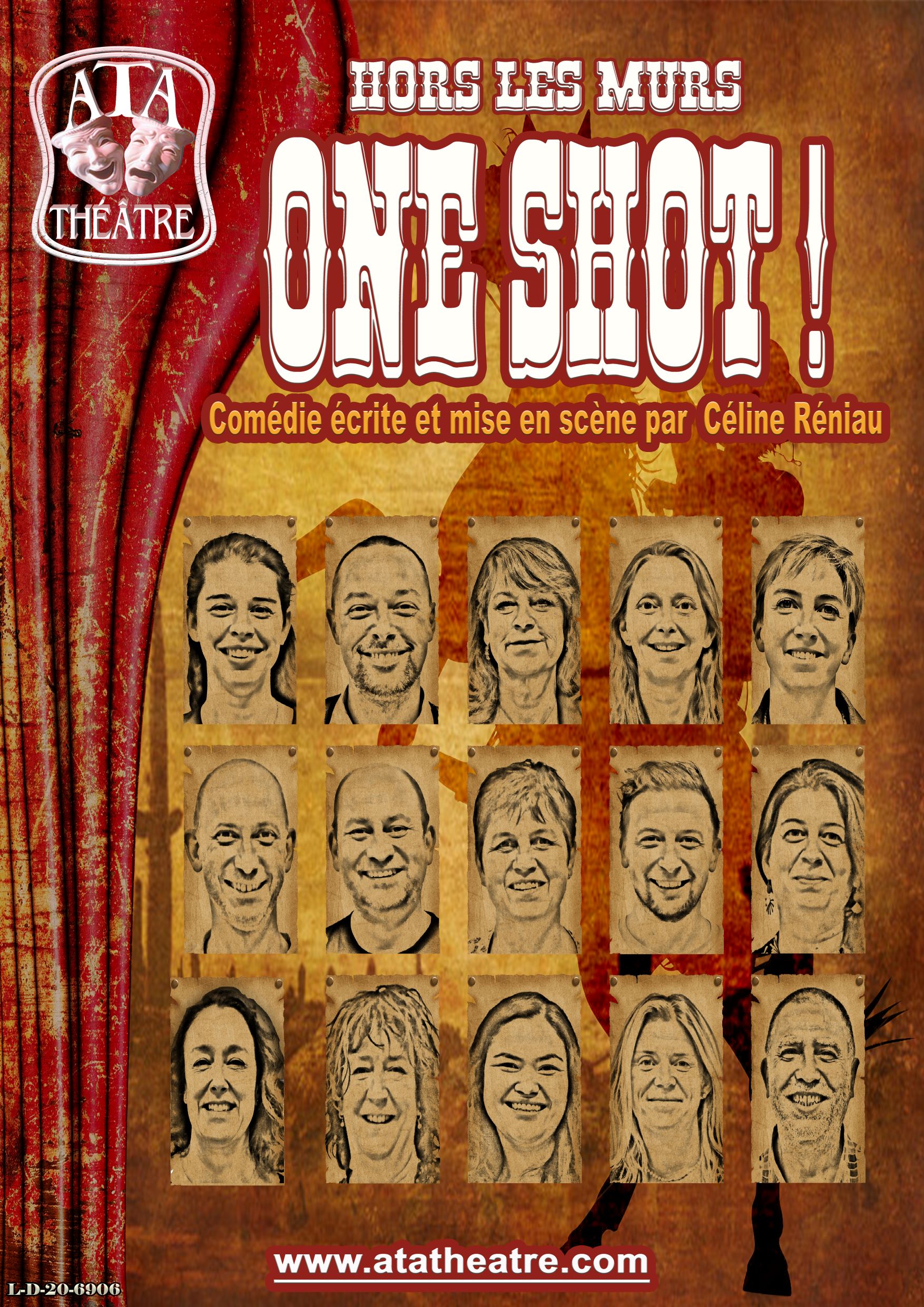 Affiche theatre One Shot piece de Céline Réniau